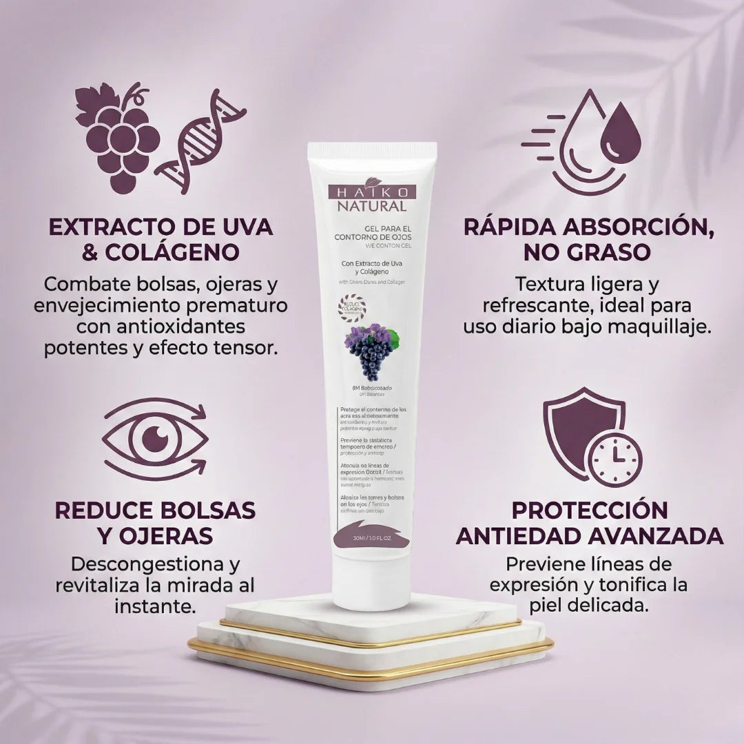 SPICY | Gel Contorno de Ojos con Extracto de Uva y Colágeno - 30g | Atenúa Ojeras y Líneas de Expresión | Libre de Parabenos (Copia)