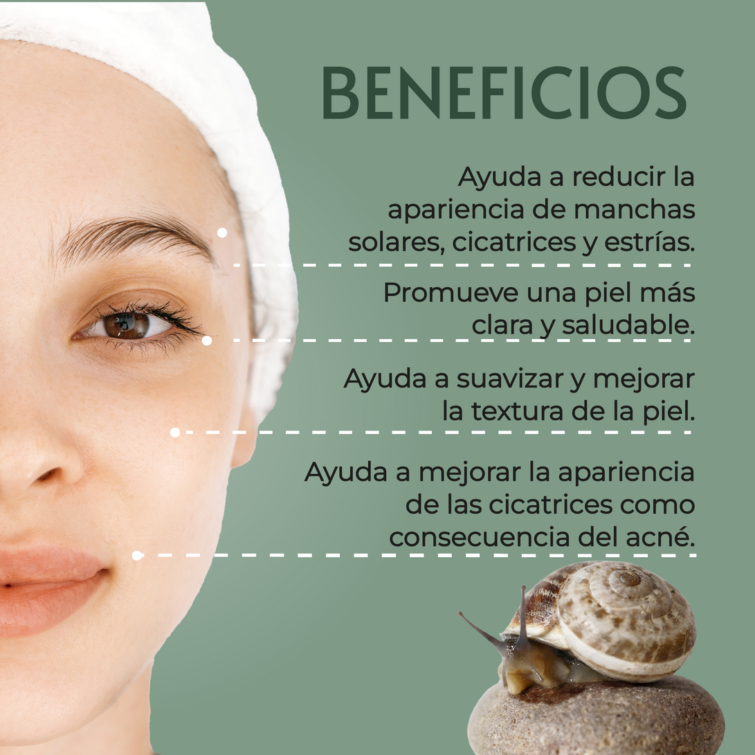 Gel con Extracto de Caracol- 30g | Mejora la Apariencia de Manchas y Cicatrices | Libre de Parabenos