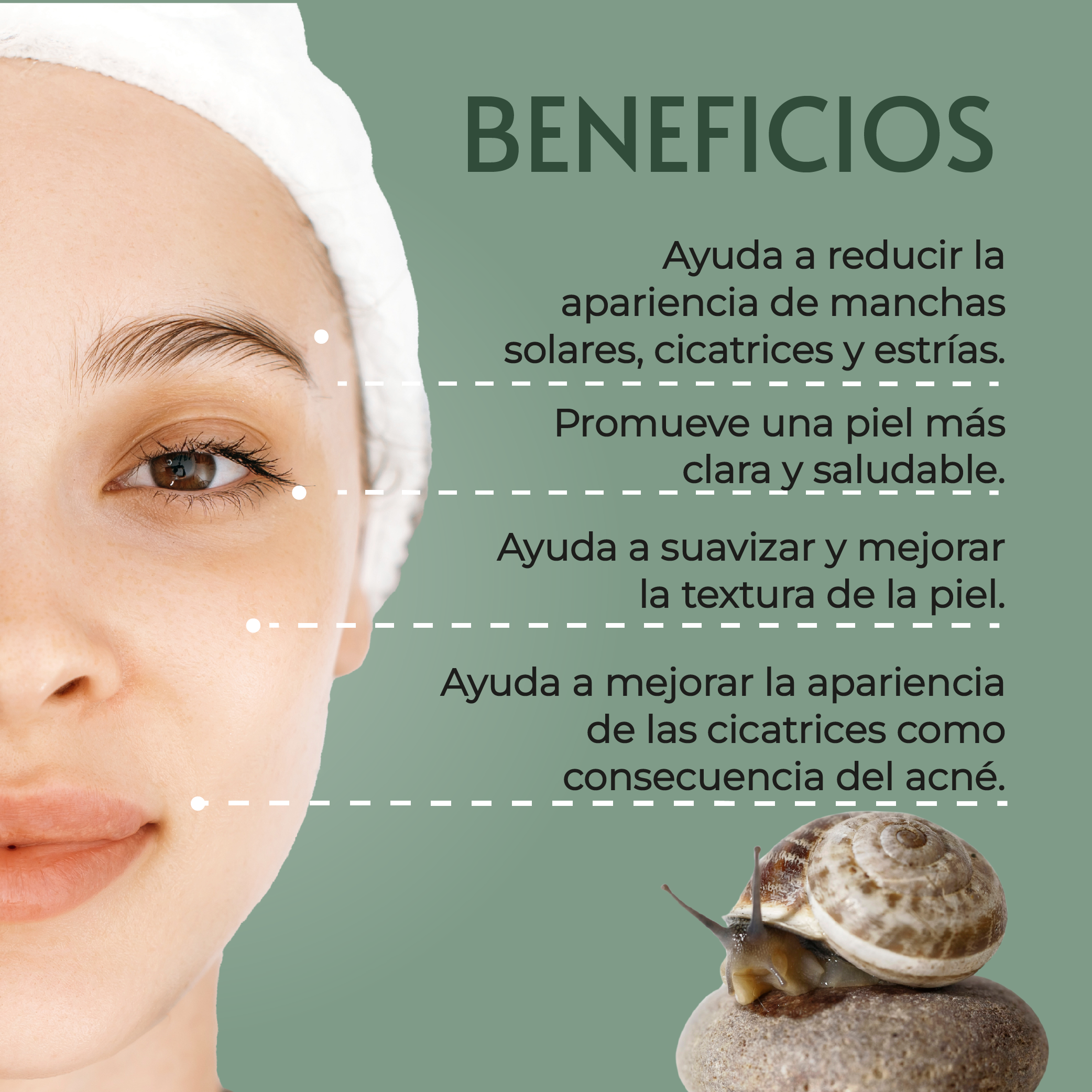 Gel con Extracto de Caracol- 30g | Mejora la Apariencia de Manchas y Cicatrices | Libre de Parabenos