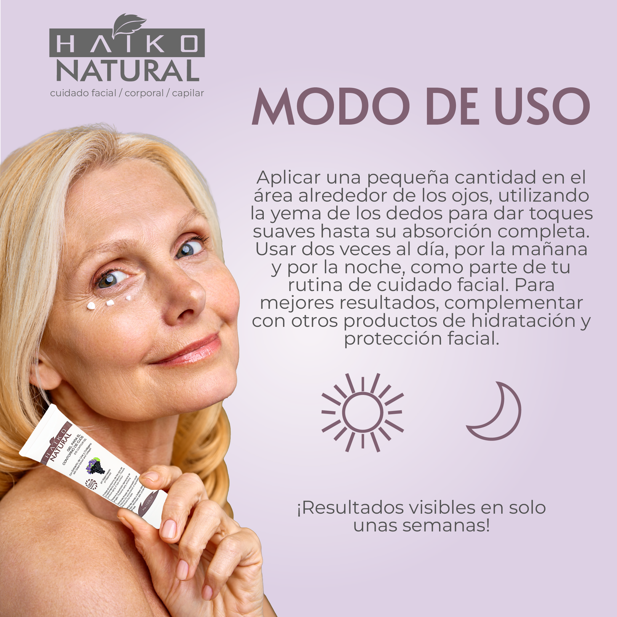 Gel Contorno de Ojos con Extracto de Uva y Colágeno - 30g | Atenúa Ojeras y Líneas de Expresión | Libre de Parabenos