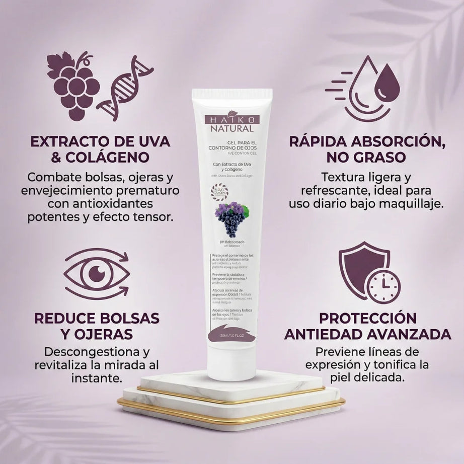 SPICY | Gel Contorno de Ojos con Extracto de Uva y Colágeno - 30g | Atenúa Ojeras y Líneas de Expresión | Libre de Parabenos (Copia)