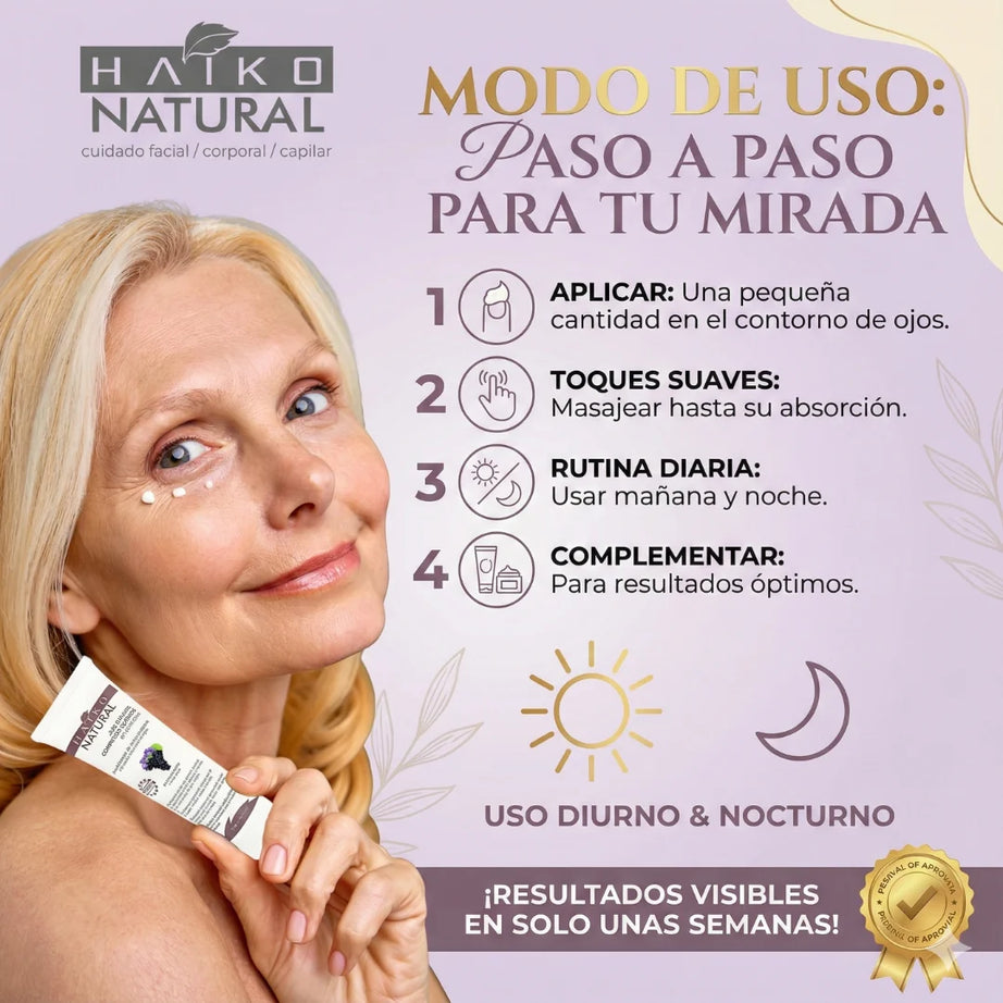 SPICY | Gel Contorno de Ojos con Extracto de Uva y Colágeno - 30g | Atenúa Ojeras y Líneas de Expresión | Libre de Parabenos (Copia)