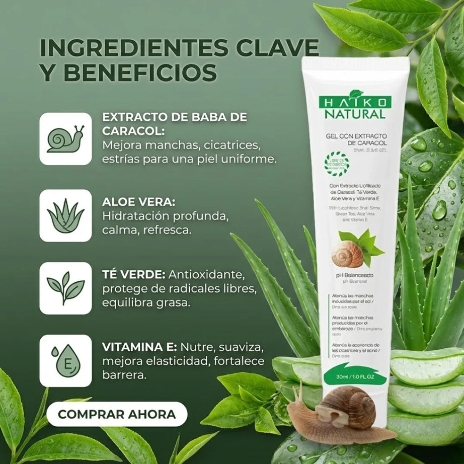 SPICY | Gel con Extracto de Caracol- 30g | Mejora la Apariencia de Manchas y Cicatrices | Libre de Parabenos (Copia)