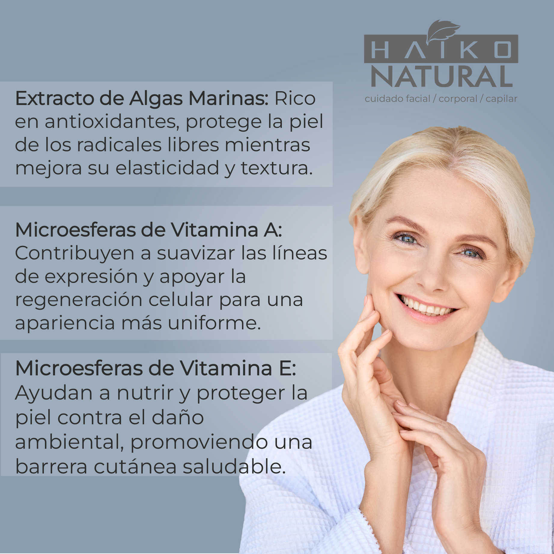 Gel Antiedad con Extracto de Algas Marinas y Microesferas de Vitaminas A y E - 50g | Suaviza Líneas de Expresión | Hidratación Profunda | Libre de Parabenos