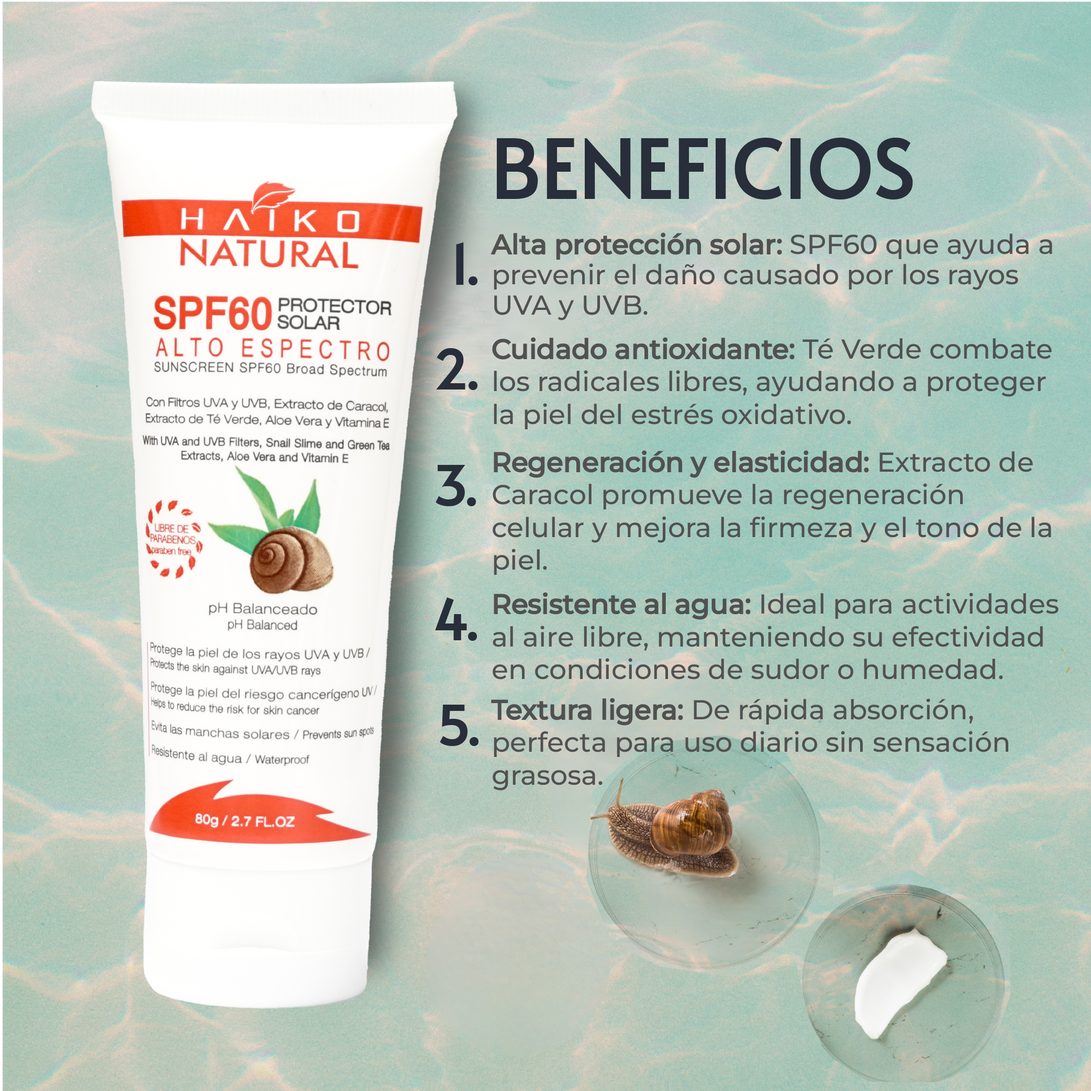 Protector solar SPF 60 Beneficios