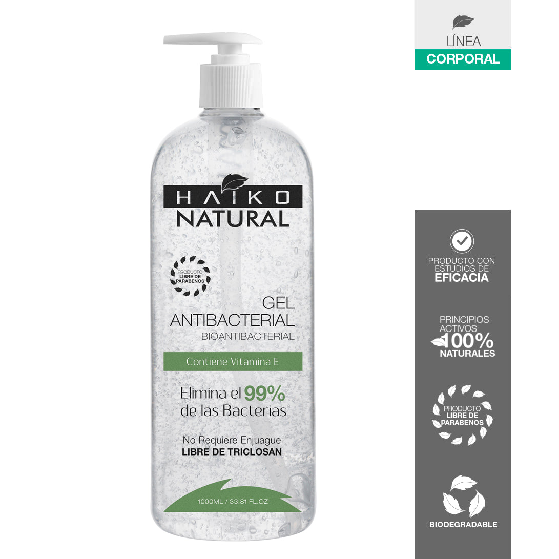 Gel Antibacterial con Vitamina E - 1000 ml | Limpia, Hidrata y Elimina el 99% de Bacterias | Libre de Parabenos