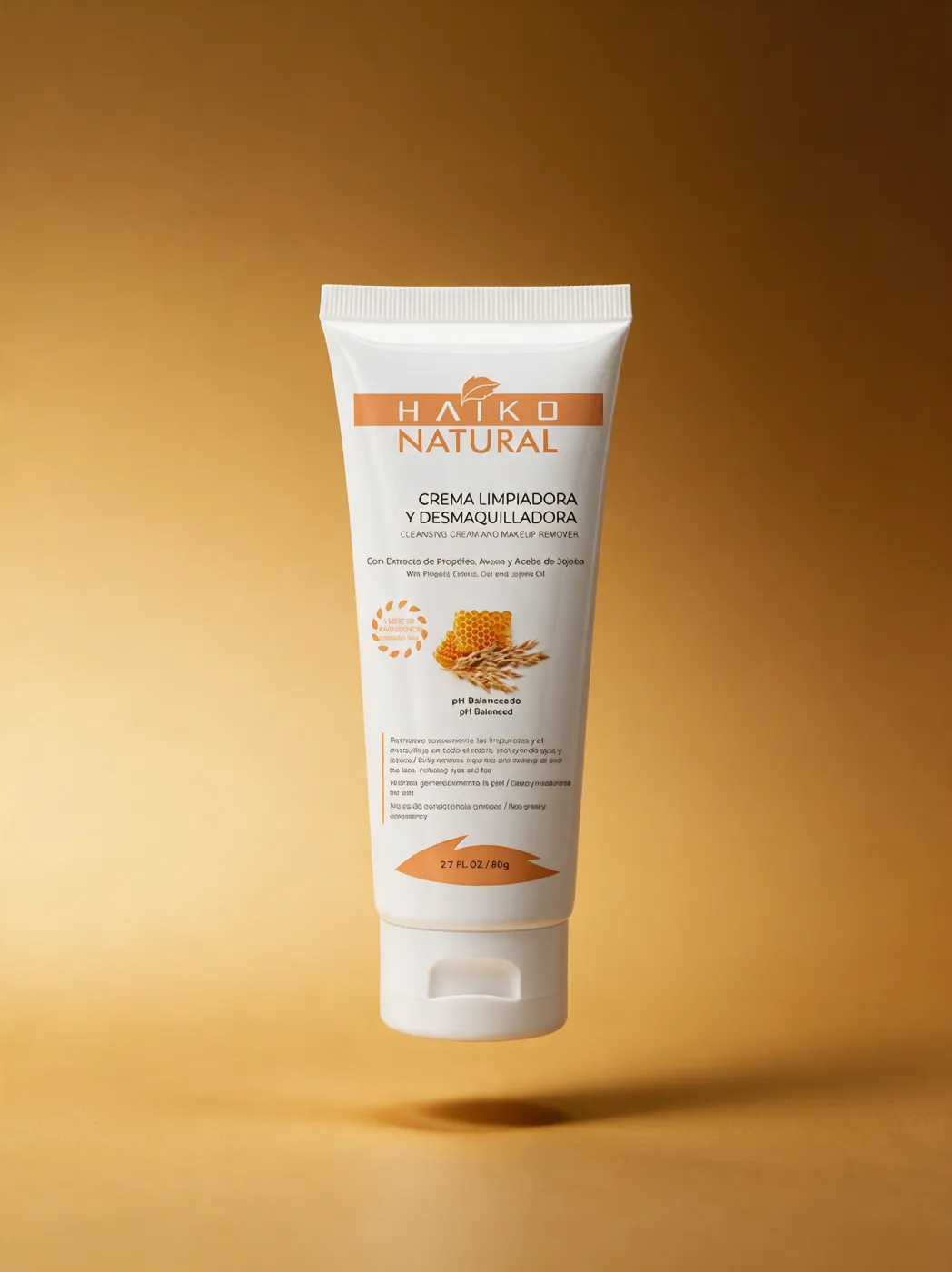Crema Limpiadora y Desmaquilladora con Extracto de Propóleo, Avena y Aceite de Jojoba