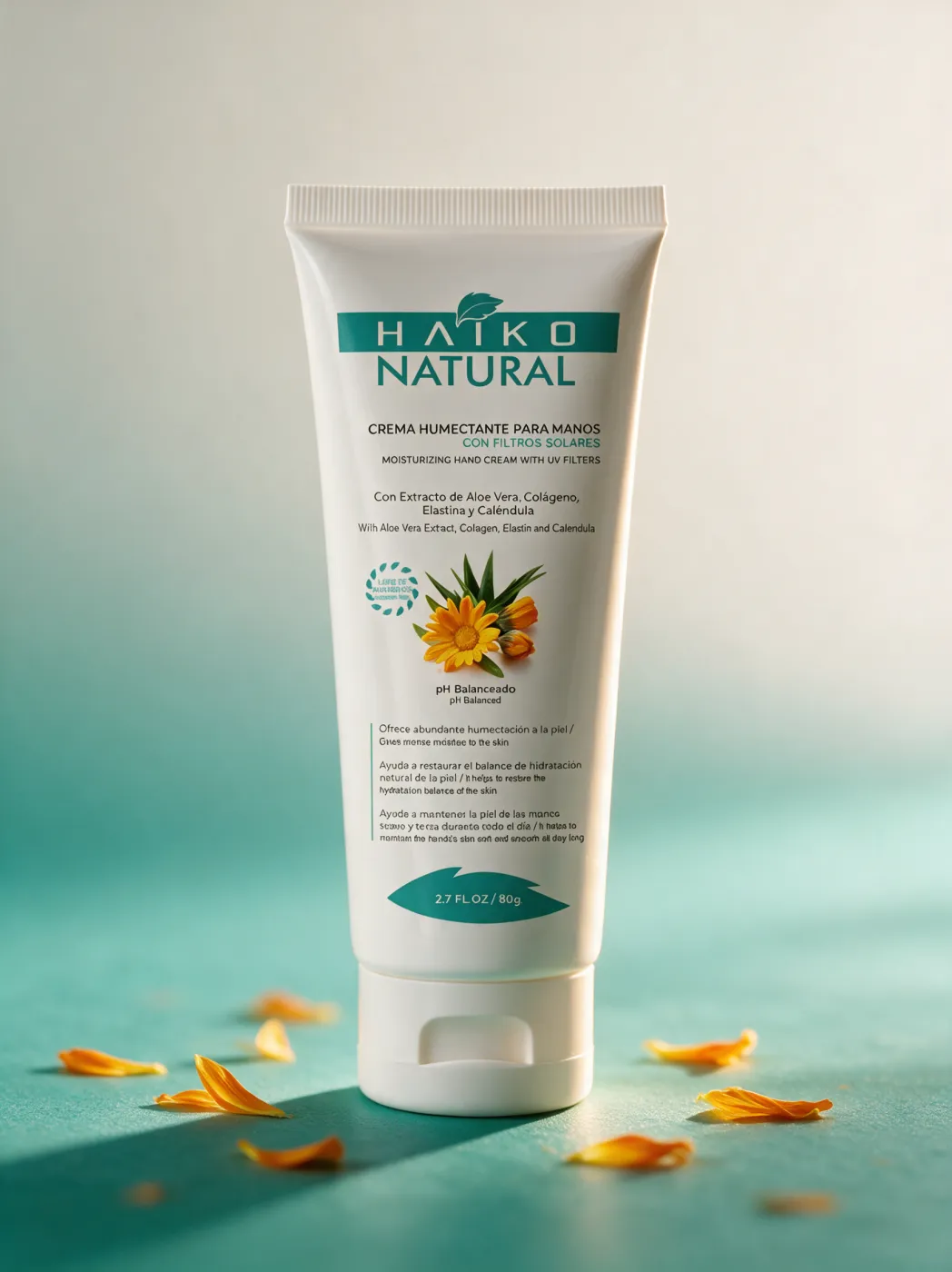 Crema Humectante para Manos con Pantalla Solar, Elastina y Colágeno