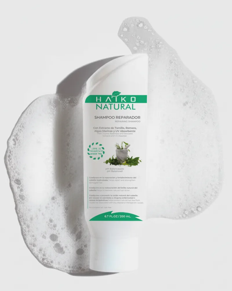 Shampoo Reparador con Extracto de Tomillo, Romero, Algas Marinas y Filtros UV